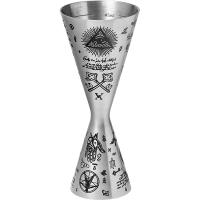 Джиггер «Афродит Алкеми» 30/60 мл с рисунком;сталь нерж.;D=60,H=125мм;серебрист.