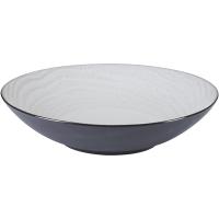 Тарелка глубокая «Вайт Сэнд»;керамика;,H=57мм;бежев.,черный