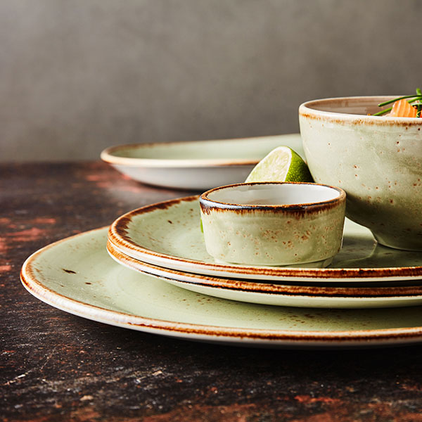 Тарелка «Крафт Грин» мелкая;фарфор;D=23,H=2см;зелен.