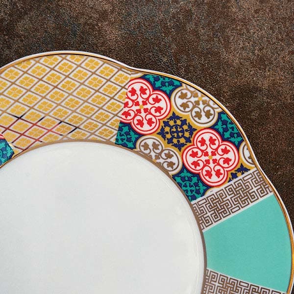 Тарелка «Анемон Ютения» мелкая;кост.фарф.;D=20,5см;белый,разноцветн.