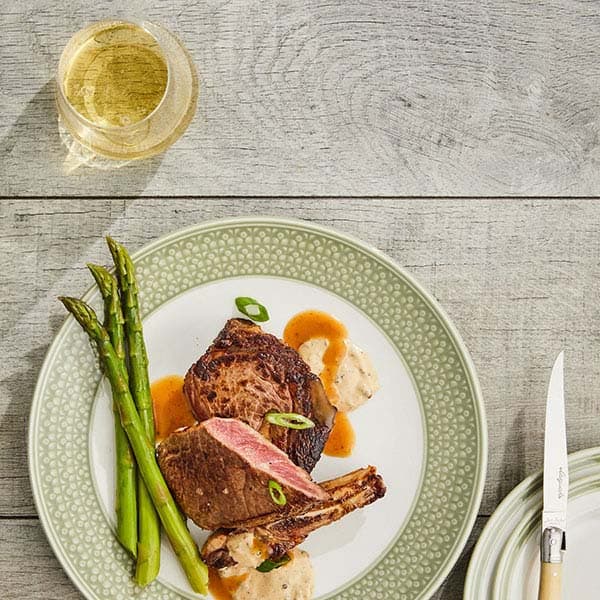 Тарелка «Бид Сейдж Вош»;фарфор;D=28,5см;белый,зелен.