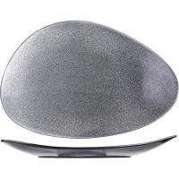 Блюдо «Млечный путь»;фарфор;,L=37,B=25см;черный,серый