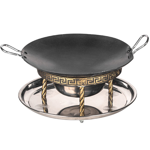 Набор для подачи саджа без крышки 2 предмета;сталь нерж.,тефлон;D=29,5,H=23см;золотой