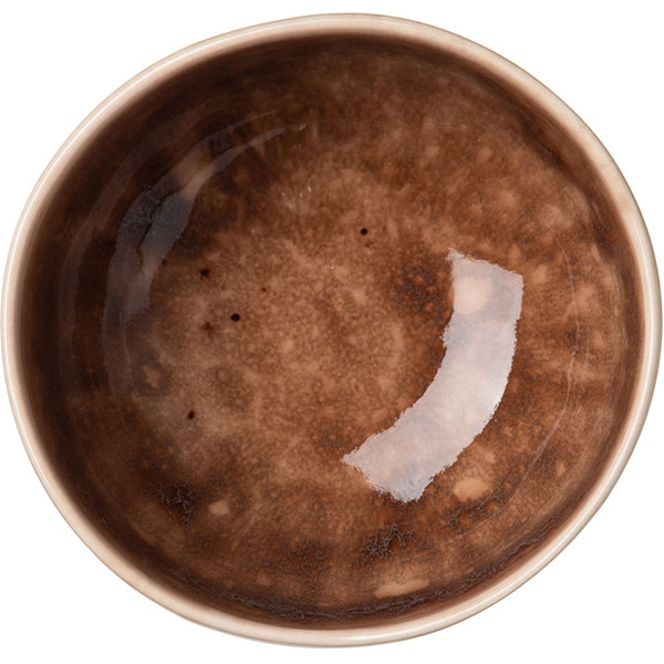 Розетка «Маррон Реативо»;фарфор;200мл;D=105,H=50мм;коричнев.,бежев.