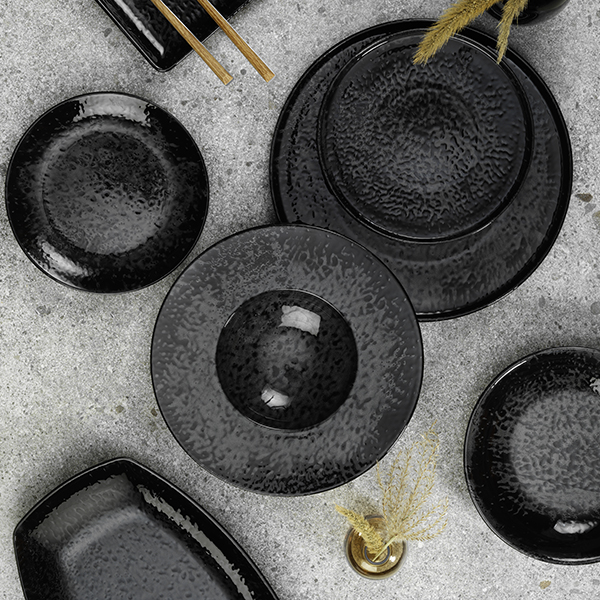 Тарелка «Нанокрем Блэк»;фарфор;,H=22,L=160,B=96мм;черный