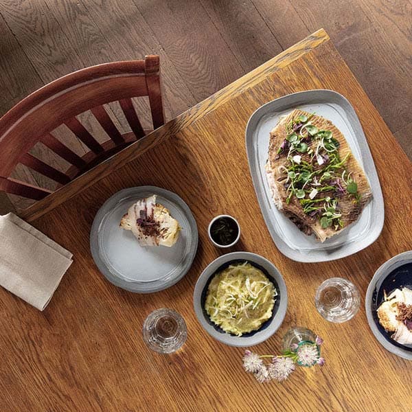 Блюдо «Нау» прямоугольное;керамика;,L=33см;белый,серый