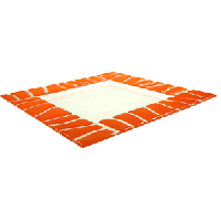 Тарелка «Сафари»;стекло;,L=20,B=20см;прозр.,оранжев.