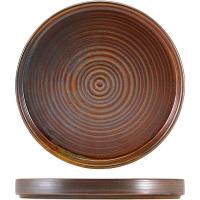 Тарелка «Рустик коппер» для презентаций;фарфор;D=210,H=21мм;коричнев.,красный