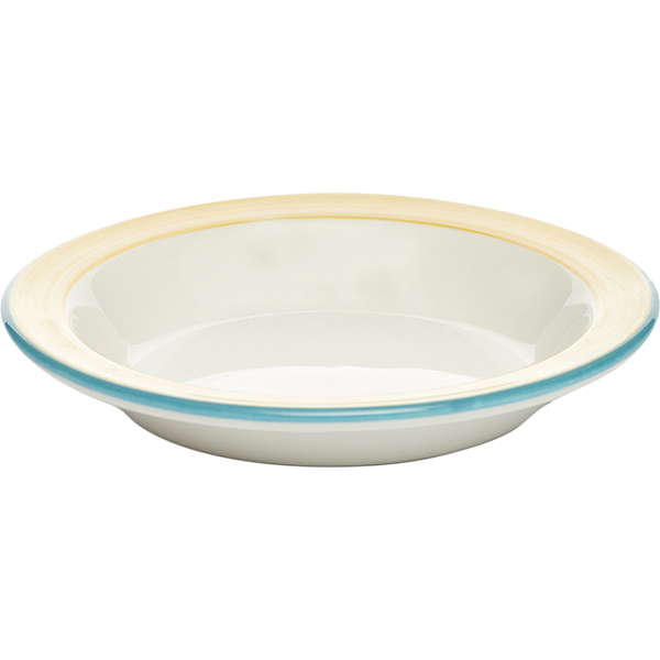 Блюдце «Рио Еллоу» для масла;фарфор;D=11,H=2см;белый,желт.