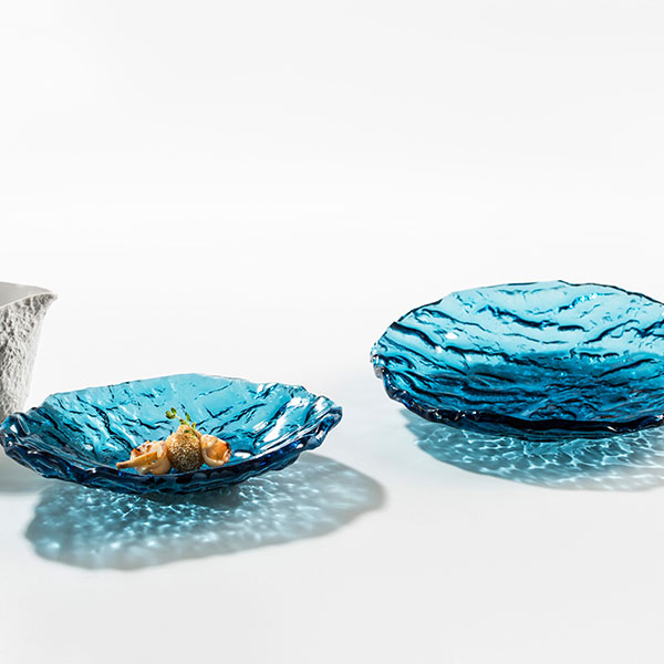 Салатник «Море»;стекло;D=24,H=4см;синий