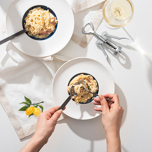 Тарелка для пасты «Абиссос»;фарфор;D=240,H=55мм;белый,синий