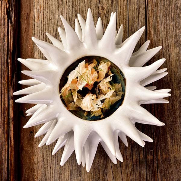 Емкость для закусок «Ро Дизайн Бай Эрбиси» в виде морского ежа;фарфор;D=8см;белый