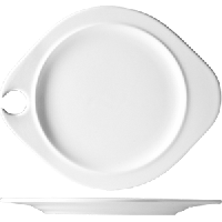 Тарелка «Хэппи» с держателем для бокала;фарфор;,L=27,B=23см;белый