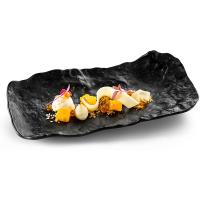 Блюдо для подачи «Кратер»;стекло;,L=23,B=10см;черный