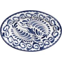 Блюдо «Пуэбла Блю» овальное;фарфор;,L=27,B=19,7см;белый,синий