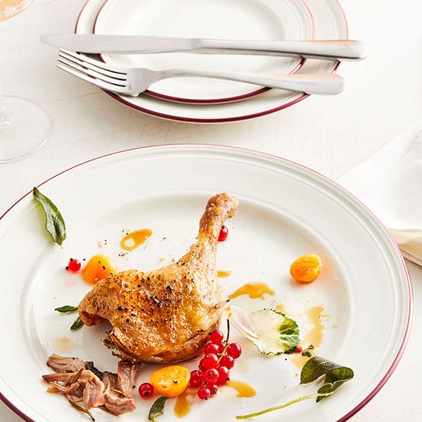 Тарелка «Бид Марун Бэнд»;фарфор;D=16,5см;белый,бордо