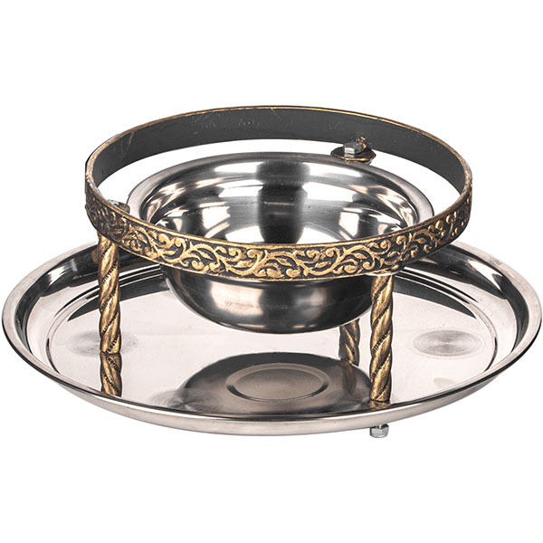 Набор для подачи саджа без крышки 2 предмета;сталь нерж.,тефлон;D=34,H=23см;золотой