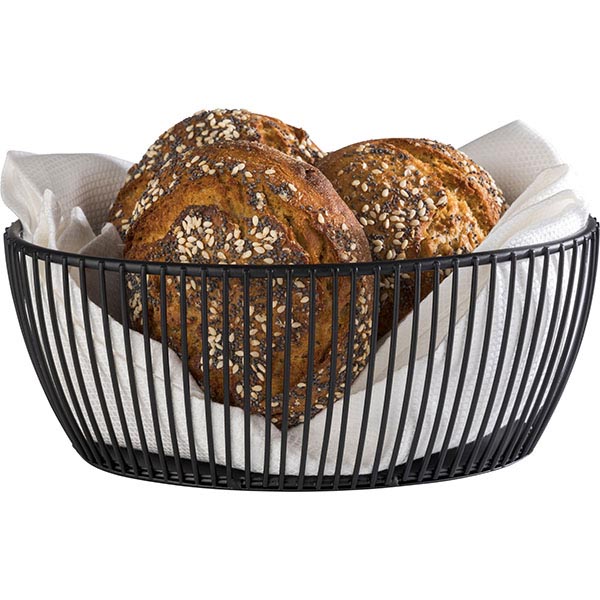 Корзина овальная для фруктов, хлеба «Сварт»;металл;,H=8,L=20,B=15см;черный