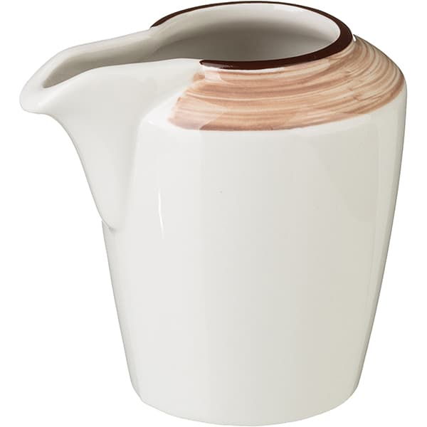 Молочник «Чино»;фарфор;70мл;,H=68,L=74мм;белый,бежев.