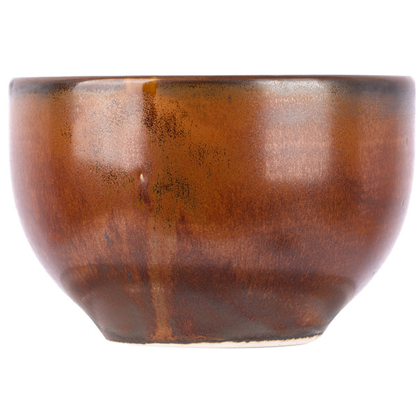 Сахарница с крышкой «Мак»;фарфор;200мл;D=91,H=60мм;медный