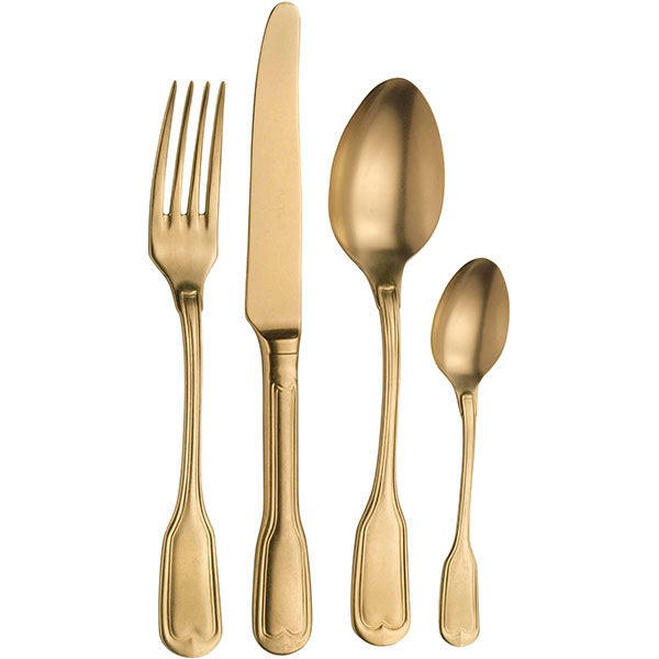 Вилка столовая «Витториале голд»;сталь нерж.;металлич.