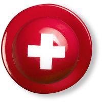 Пукли «Флаг Швейцарии»[12шт];пластик;D=15мм;красный,белый