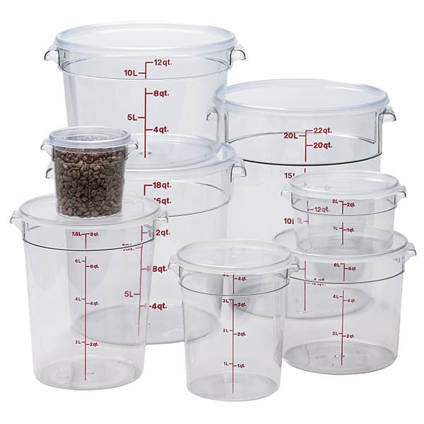 Контейнер для продуктов градуированный;поликарбонат;3,8л;D=20,8,H=21,8см;прозр.