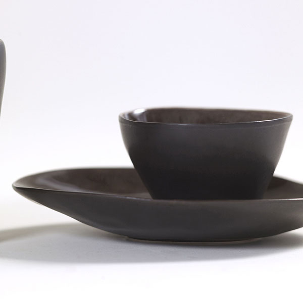 Тарелка «Пьюр» овальная;керамика;,L=20,B=17см;коричнев.