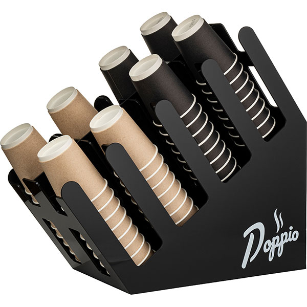 Диспенсер для стаканов 8 секций;пластик;,H=47,L=23,B=48см;черный