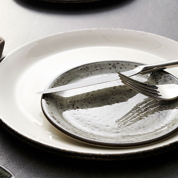 Тарелка «Урбан» мелкая;фарфор;D=25см;серый