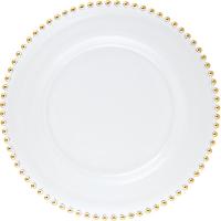 Тарелка пирожковая «Гелиос»;стекло;D=15,5см;прозр.,золотой