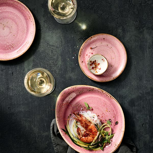 Соусник «Крафт Распберри»;фарфор;55мл;D=65,H=30мм;розов.