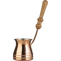 Турка «Миссис»;медь,дерево;155мл;D=60,H=65мм;медный