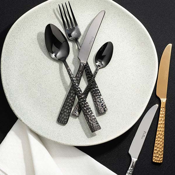 Нож столовый кованный «Пэлас Мартеллато Трэжер Блэк»;сталь нерж.;,L=218/105,B=19мм;черный