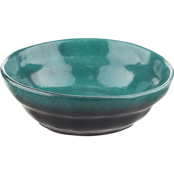 Тарелка глубокая «Млечный путь изумрудный»;фарфор;1л;D=215,H=70мм;изумруд.,черный