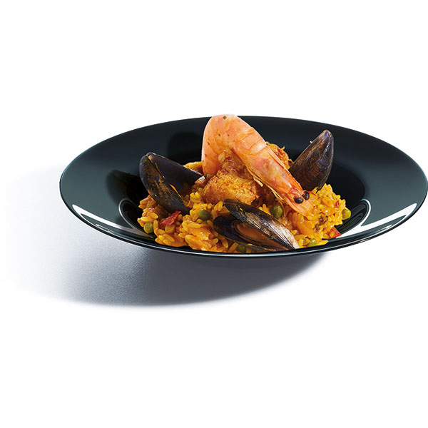 Тарелка для пасты «Эволюшн Блэк»;стекло;1,15л;D=285,H=45мм;черный