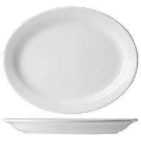 Блюдо «Акапулько» овальное;фарфор;,H=4,L=36,B=28см;белый