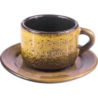 Кофейная пара «Млечный путь салатовый»;фарфор;80мл;салатов.,черный