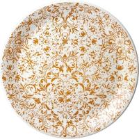 Тарелка «Инк» мелкая;фарфор;D=25,H=2см;оранжев.,белый