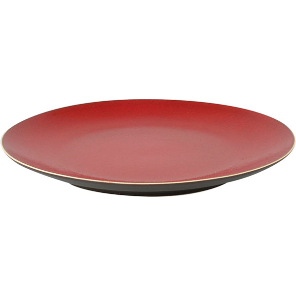Тарелка «Лава»;керамика;D=21,5см;красный,черный