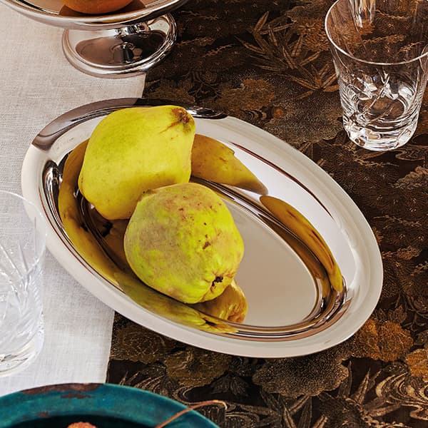 Блюдо сервировочное «Элит» для хлеба овальное;сталь нерж.;,L=24,B=15см;серебрист.