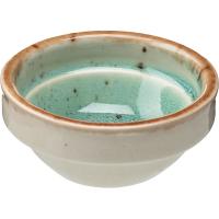 Соусник «Эрбосо Реативо»;фарфор;30мл;D=60,H=25мм;бирюз.,бежев.