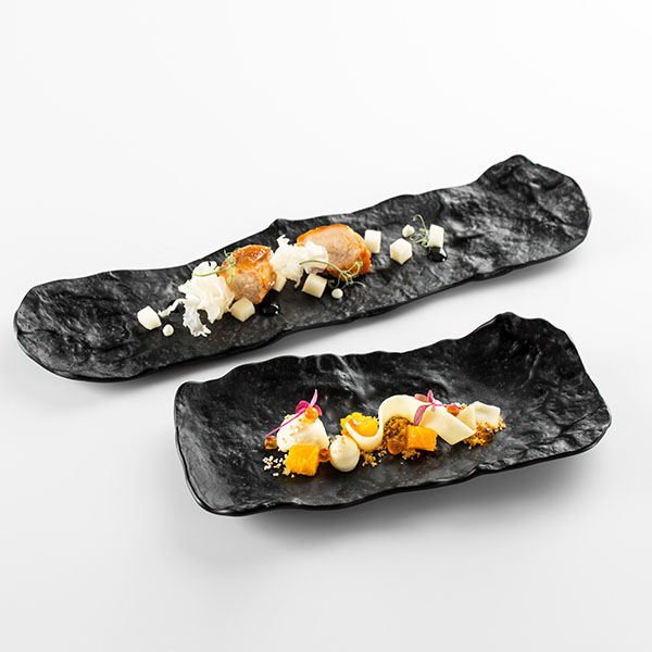 Блюдо для подачи «Кратер»;стекло;,L=33,B=9см;черный