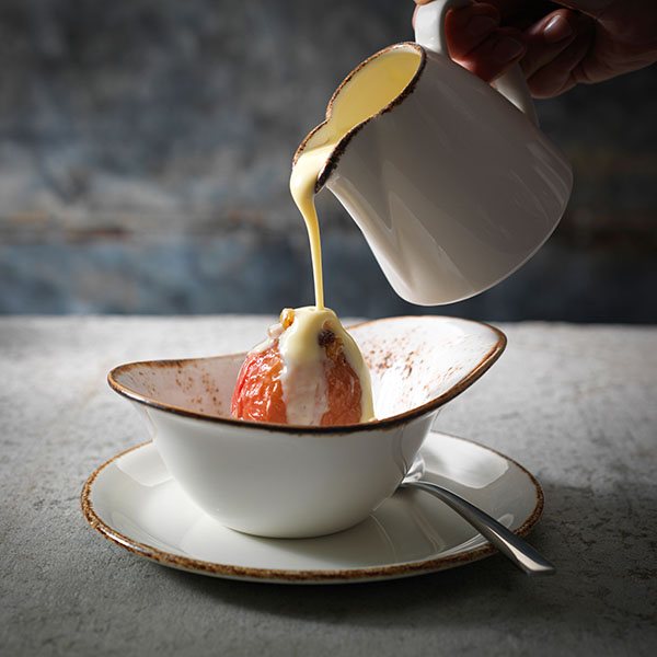 Молочник «Браун Дэппл»;фарфор;142мл;,H=7см;белый,коричнев.