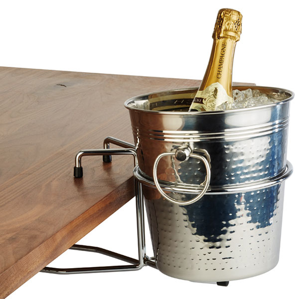 Подставка для ведра для шампанского;металл хромир.;D=18,H=17,L=49,B=20см;металлич.