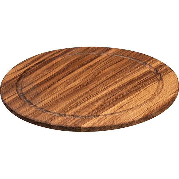 Доска для подачи круглая с выемкой;дуб;D=25,H=1см