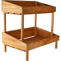 Витрина для выкладки 2 полки;дуб;,H=40,L=45,B=30см