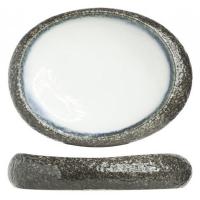 Блюдо «Си Перл» овальное;керамика;,H=55,L=310,B=242мм;синий,белый