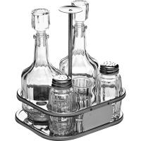 Набор д/специй 5 предм. «Паола»;стекло,сталь нерж.;,H=17,L=14,B=12,5см;прозр.,серебрян.