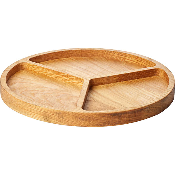 Менажница круглая 3 секции;дуб;D=300,H=25мм;деревян.